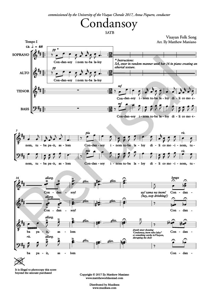 【混聲四部】《Condansoy》