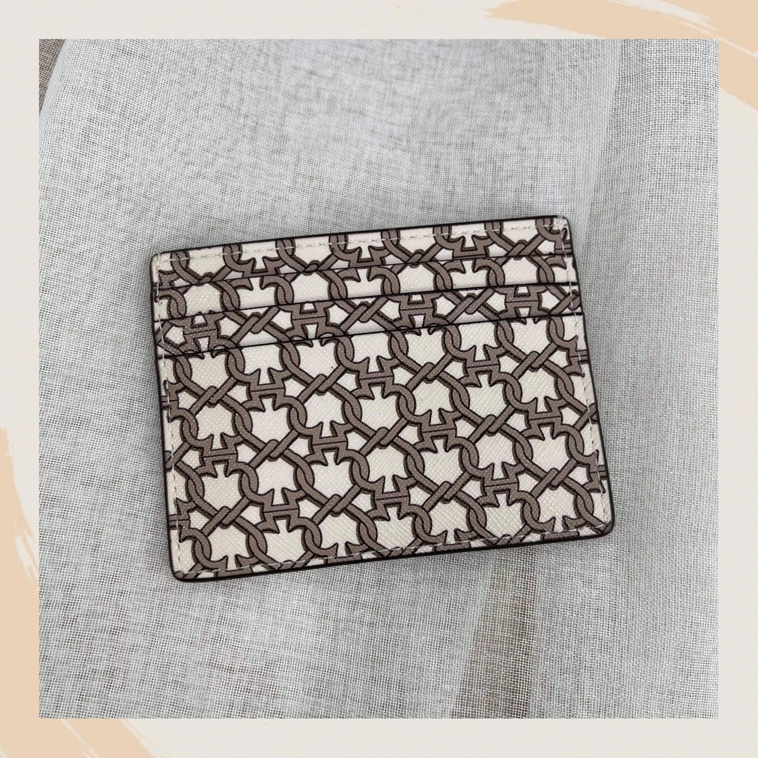 【名牌代購】KATE SPADE SPADE LINK CARD HOLDER #WLR00269/WHITEMULTI