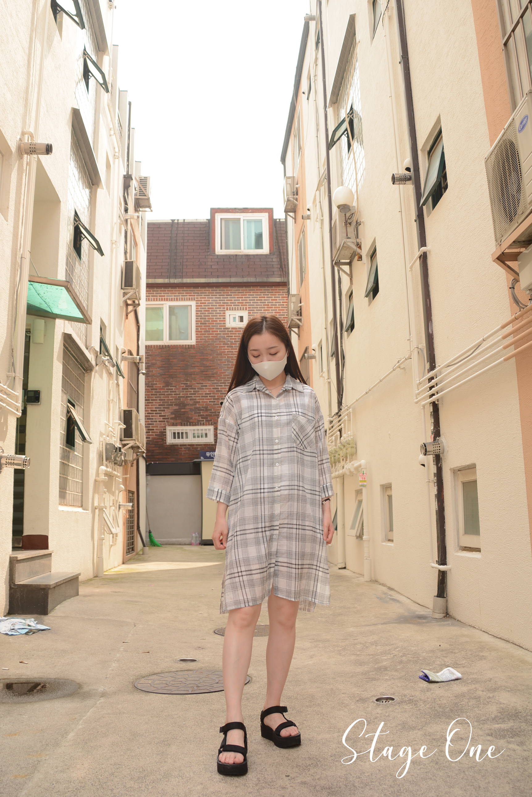 韓國製🇰🇷OP2013 格仔連身裙