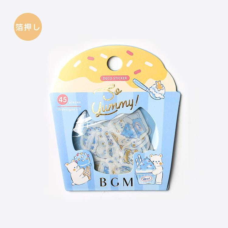 【BGM】45入金箔和紙貼紙包 冰淇淋北極熊