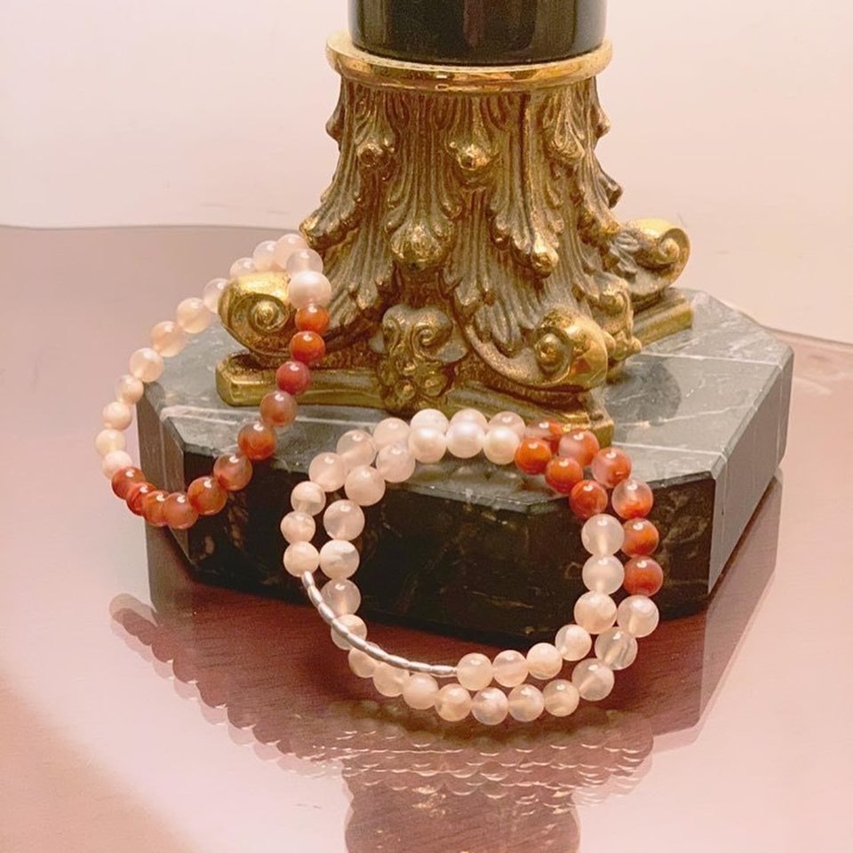 櫻花浪漫／櫻花瑪瑙與南紅瑪瑙