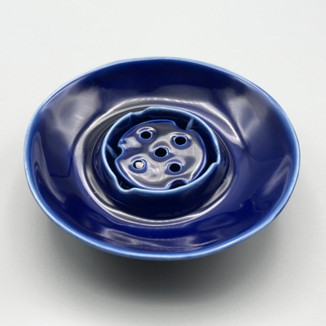 淨化香皿/青金石/煙熏能量加持多合一/檀香碟/鼠尾草/淨化/能量石/陶瓷製/療癒/冥想