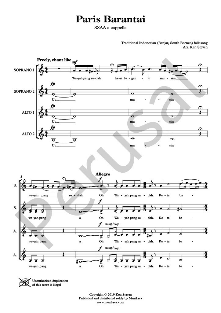 【同聲四部】《Paris Barantai》