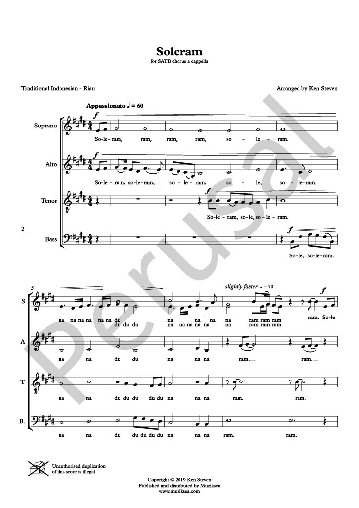 【混聲四部】《Soleram》