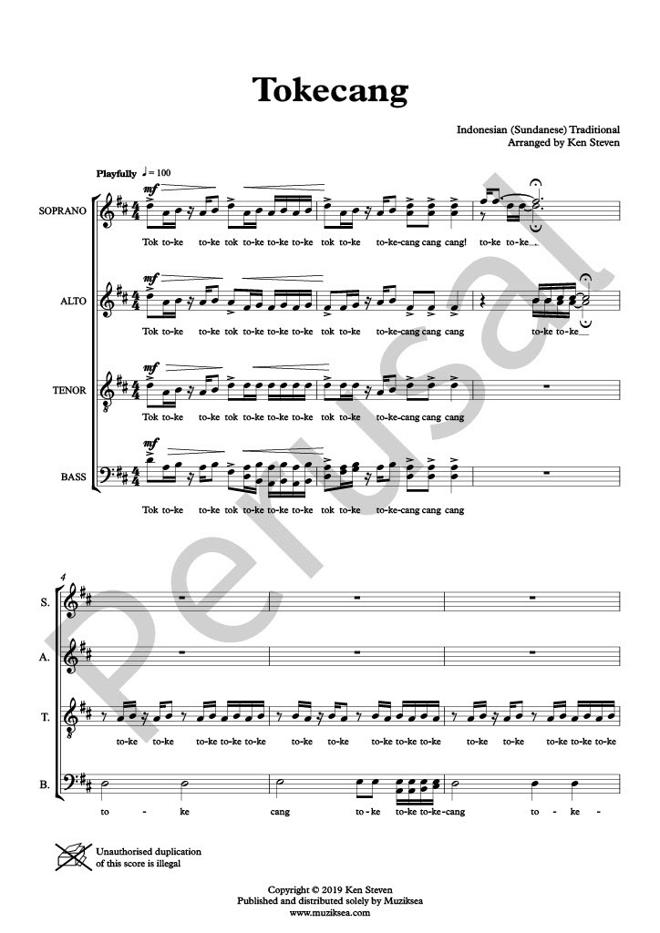 【混聲四部】《Tokecang (Peanut Butter)》