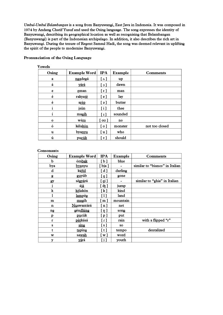 【混聲四部】《Umbul-Umbul Belambangan》