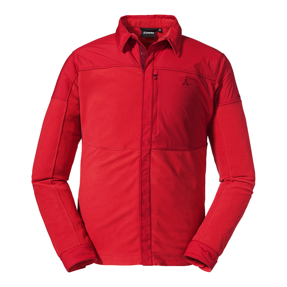 【Schoffel】男保暖透氣多功能配色襯衫外套 / 0SL20-23019-沉穩紅