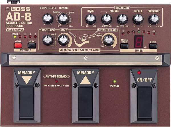 BOSS BOSS AD-8 Acoustic Guitar Processor 地板型空心吉他 效果器 — 三峽吉他 / Bass