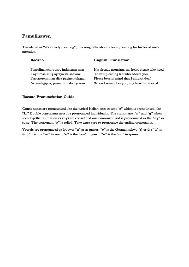 【同聲二部】《Pamulinawen (The Stone-Hearted Girl)》