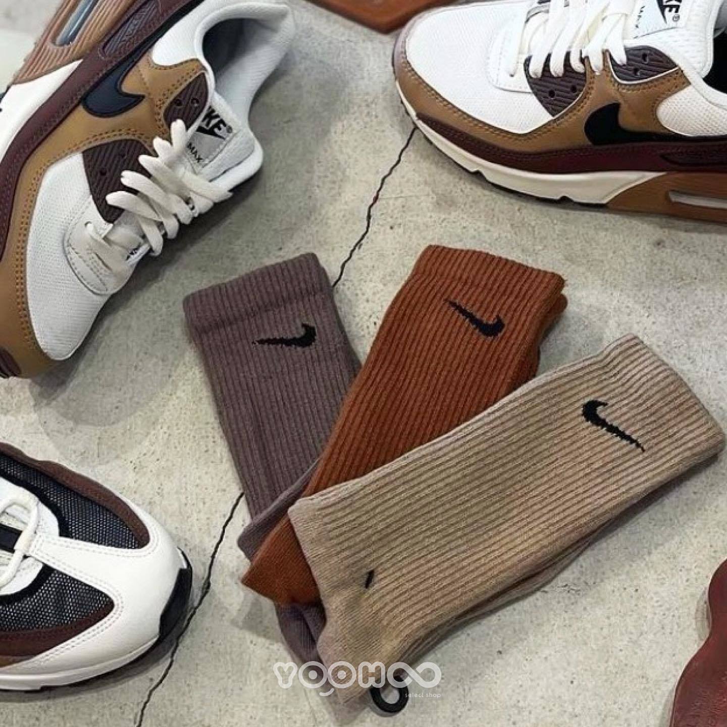 現貨┃NIKE LOGO SOCKS 大地色 卡其 摩卡 咖啡 彩色 長襪 襪子