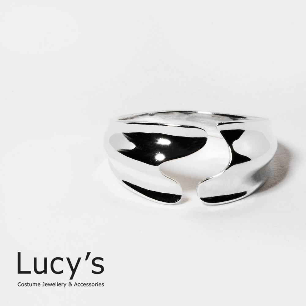 925純銀 粼粼魚尾 開口戒 (77075)