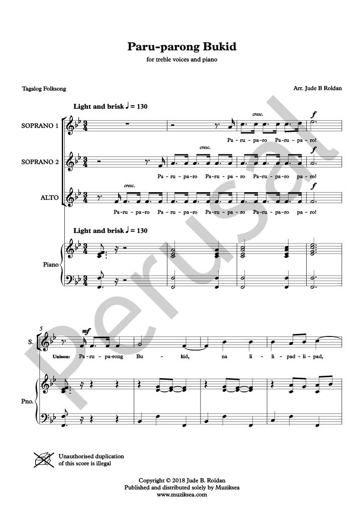 【同聲三部】《Paru-parong Bukid (The Field Butterfly)》