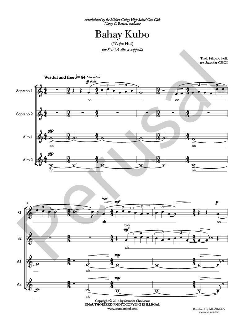 【同聲四部】《Bahay Kubo》