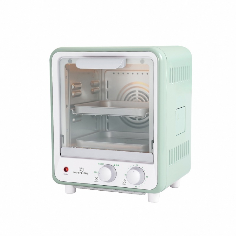 MATURE美萃 雙層蒸氣旋風9L烤箱-薄荷綠 CY-1680