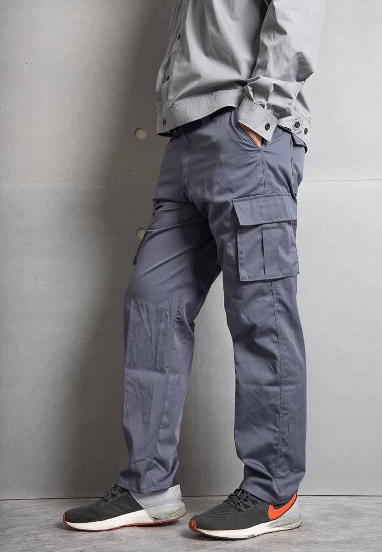 癸海 GUIHAI│工作褲│雙立體側口袋│藍灰【D807】