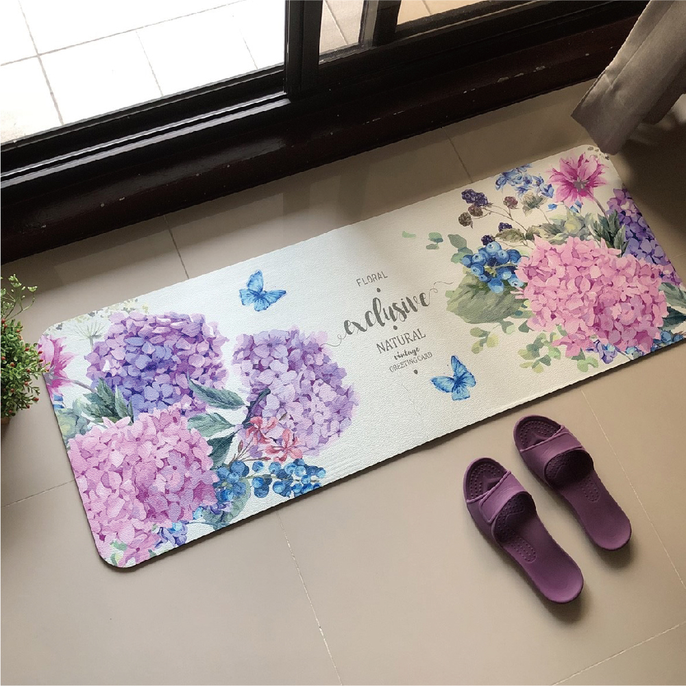 廚房防油皮革地墊-K308繡球花語
