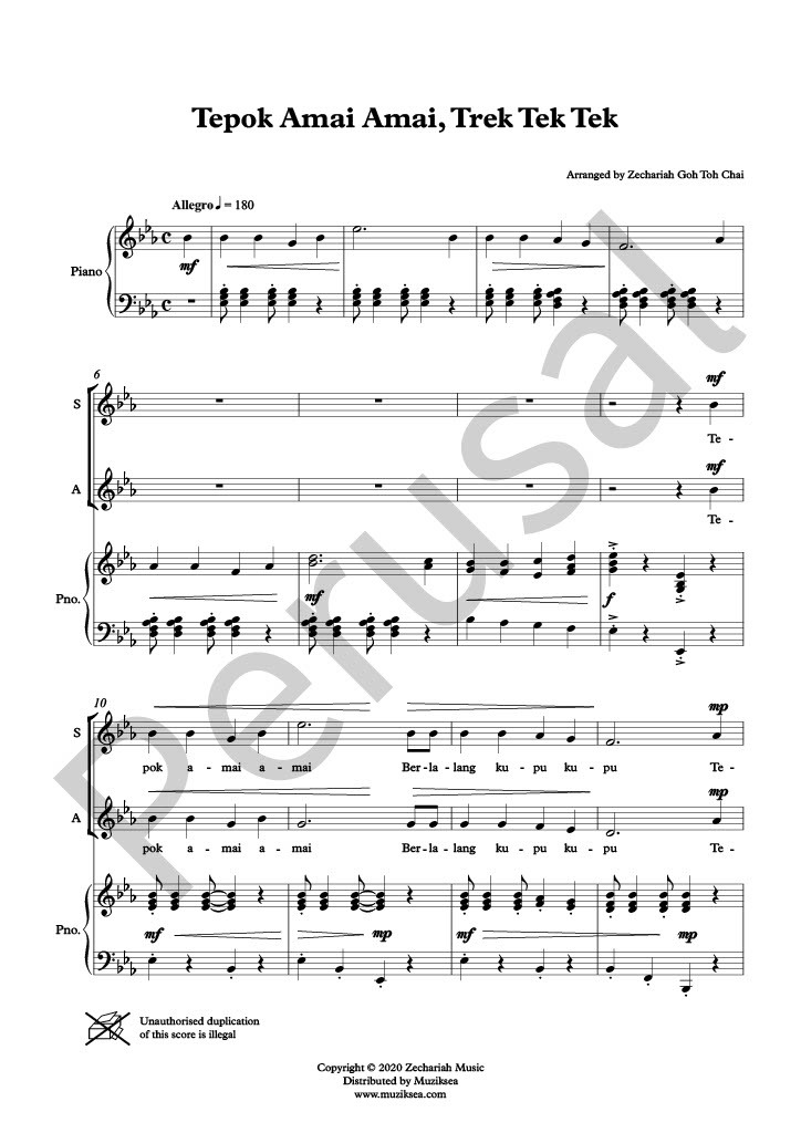【同聲二部】《Tepok Amai Amai, Trek Tek Tek》