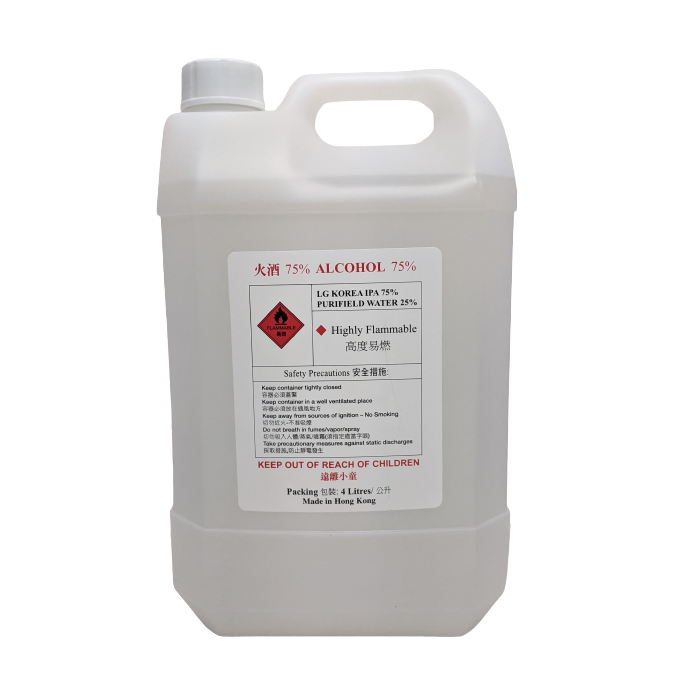 消毒酒精 火酒 4L (75%異丙醇) [韓國原料 本港製造] -[防治床蚤床蝨好幫手]