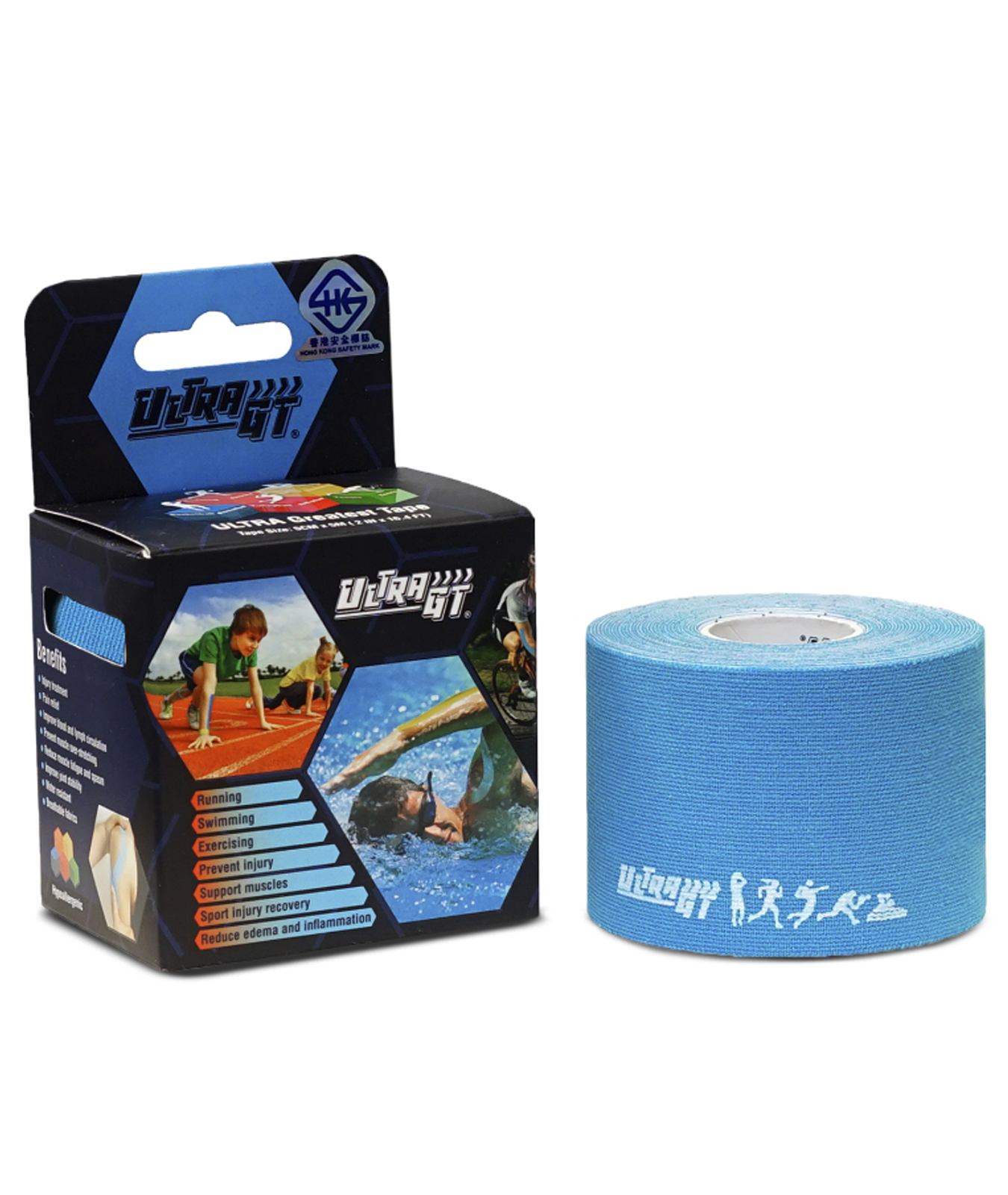 ULTRA GT Tape 肌肉貼布(藍色)(德國品牌/德國設計)(具備香港安全標誌)