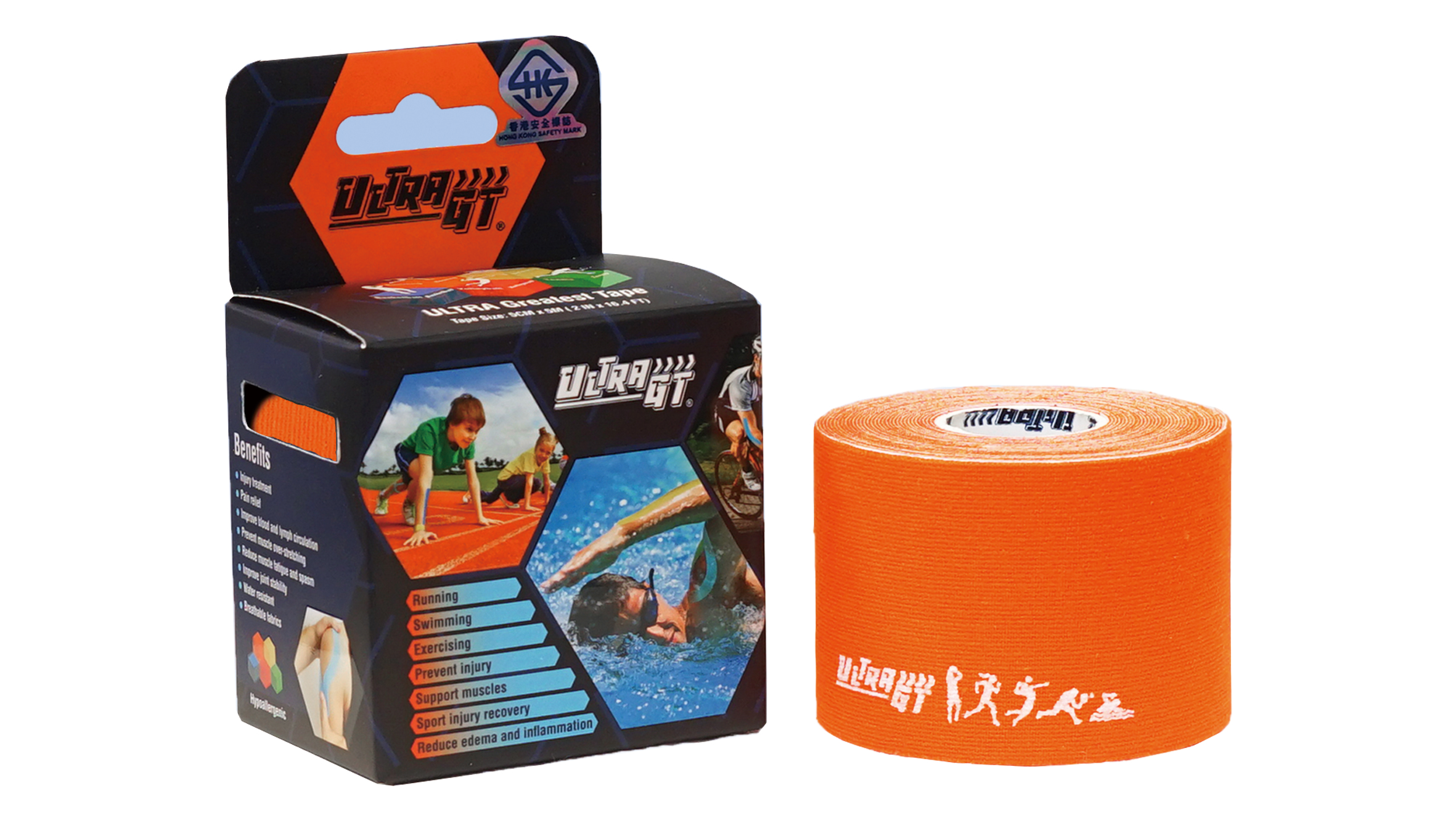 ULTRA GT Tape 肌肉貼布(橙色)(德國品牌/德國設計)(具備香港安全標誌)