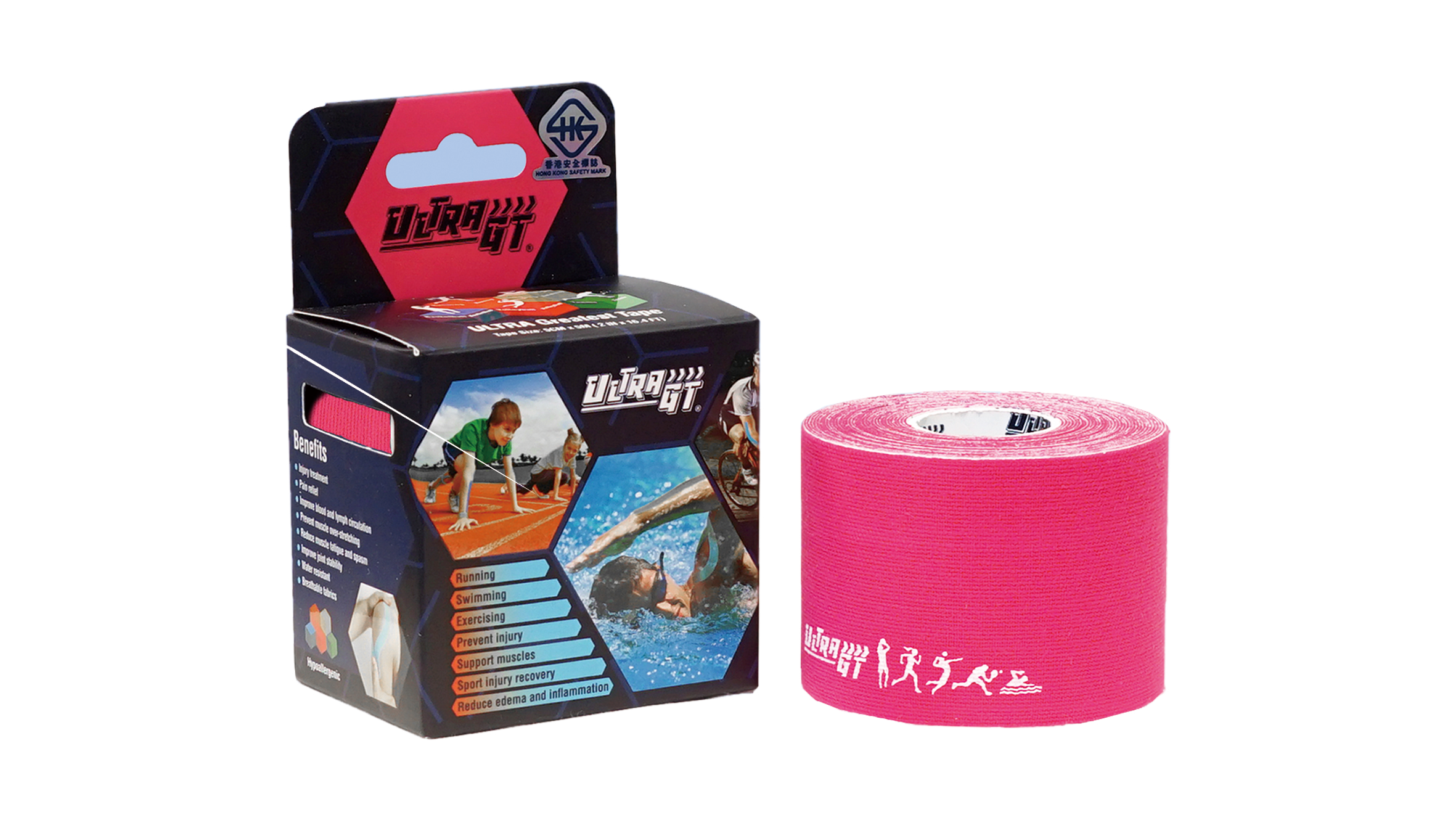 ULTRA GT Tape 肌肉貼布(粉紅色)(德國品牌/德國設計)(具備香港安全標誌)