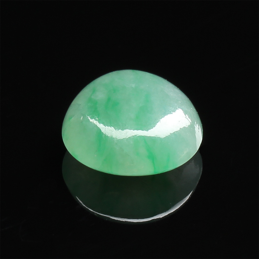 【雅紅珠寶】天然冰種飄綠翡翠玉蛋面-風姿綽約-11.3x8.2x3.5mm-R0137