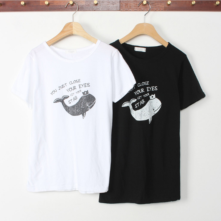 可愛鯨魚短T