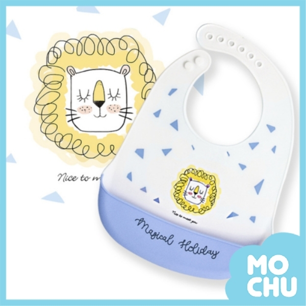 造型矽膠圍兜-萌萌獅