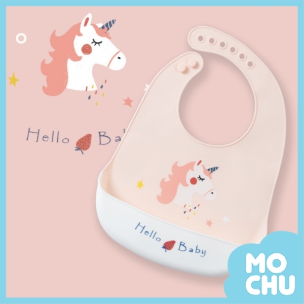 造型矽膠圍兜-獨角獸