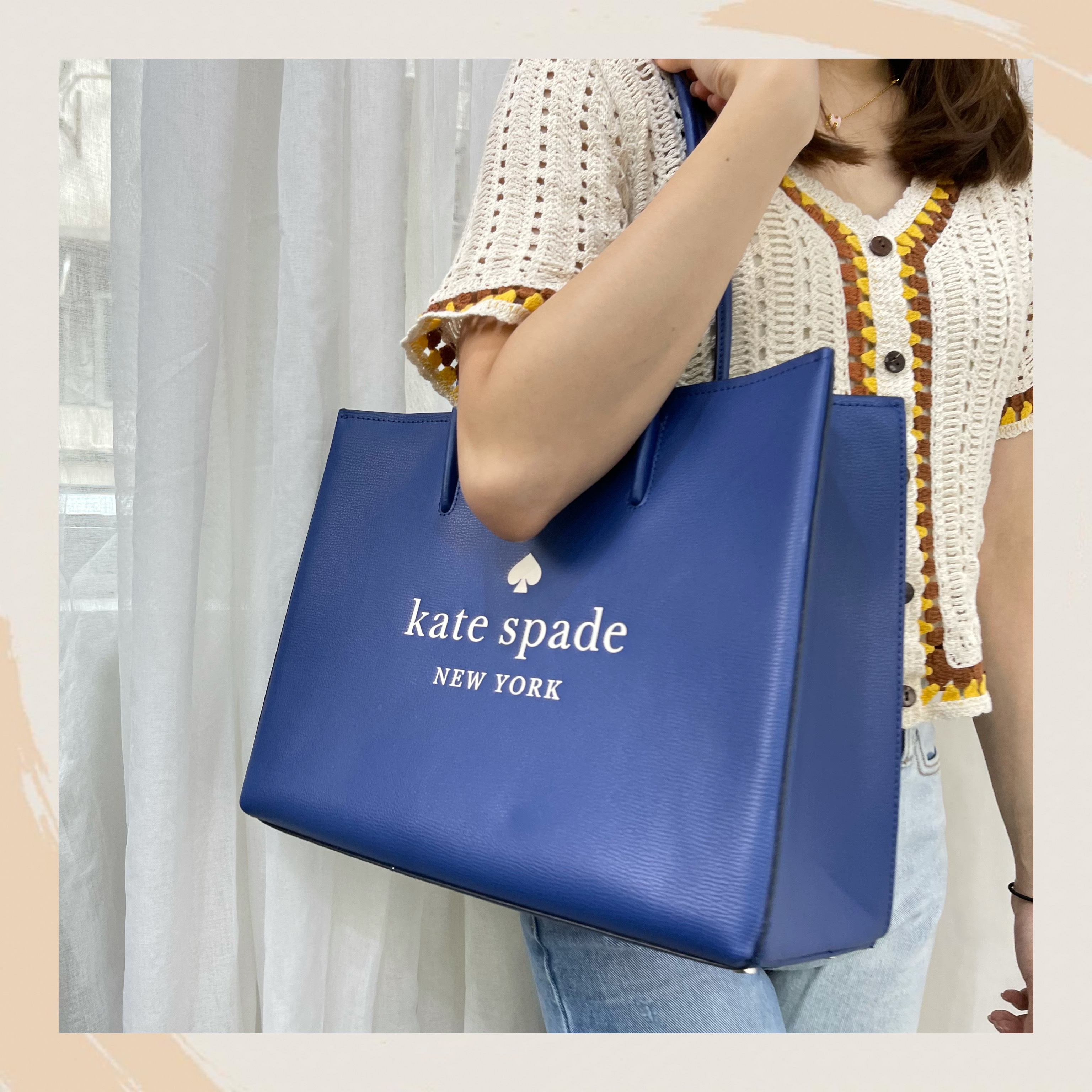 【名牌代購】KATE SPADE LARGE TRISTA SHOPPER BAG #WKR00382/RIVER BLUE