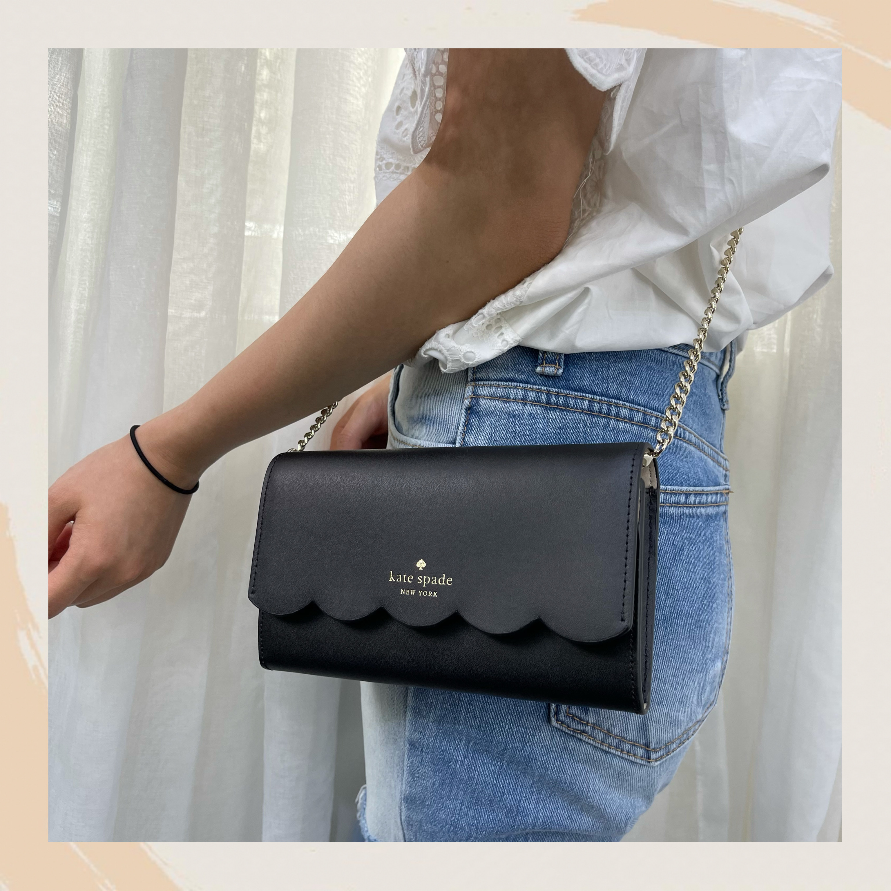 KATE SPADE GEMMA WALLET ON A CHAIN WLR00552/BLACK