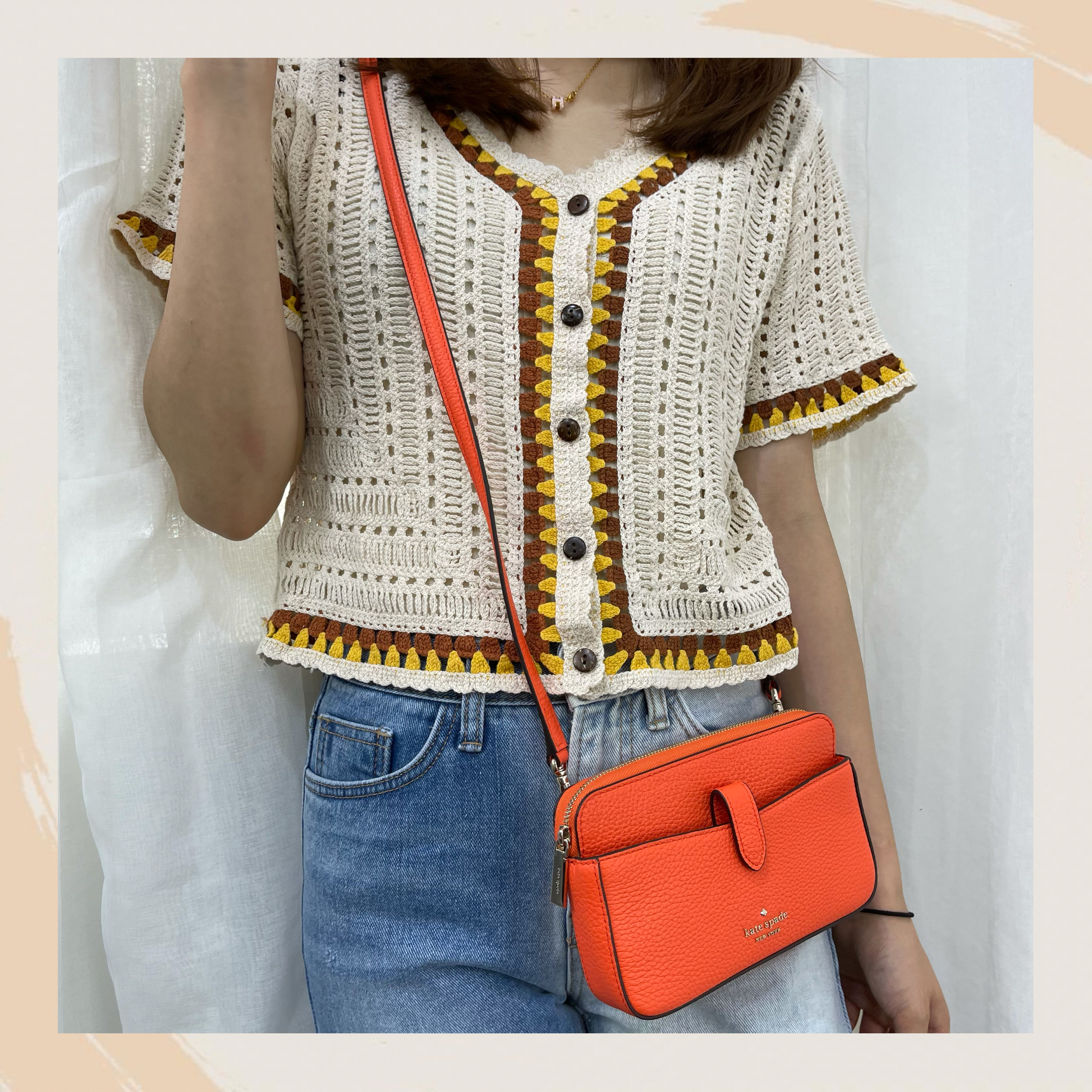 【名牌代購】KATE SPADE LEILA SMALL TAB CROSSBODY #WLR00397/CARAL BUDS