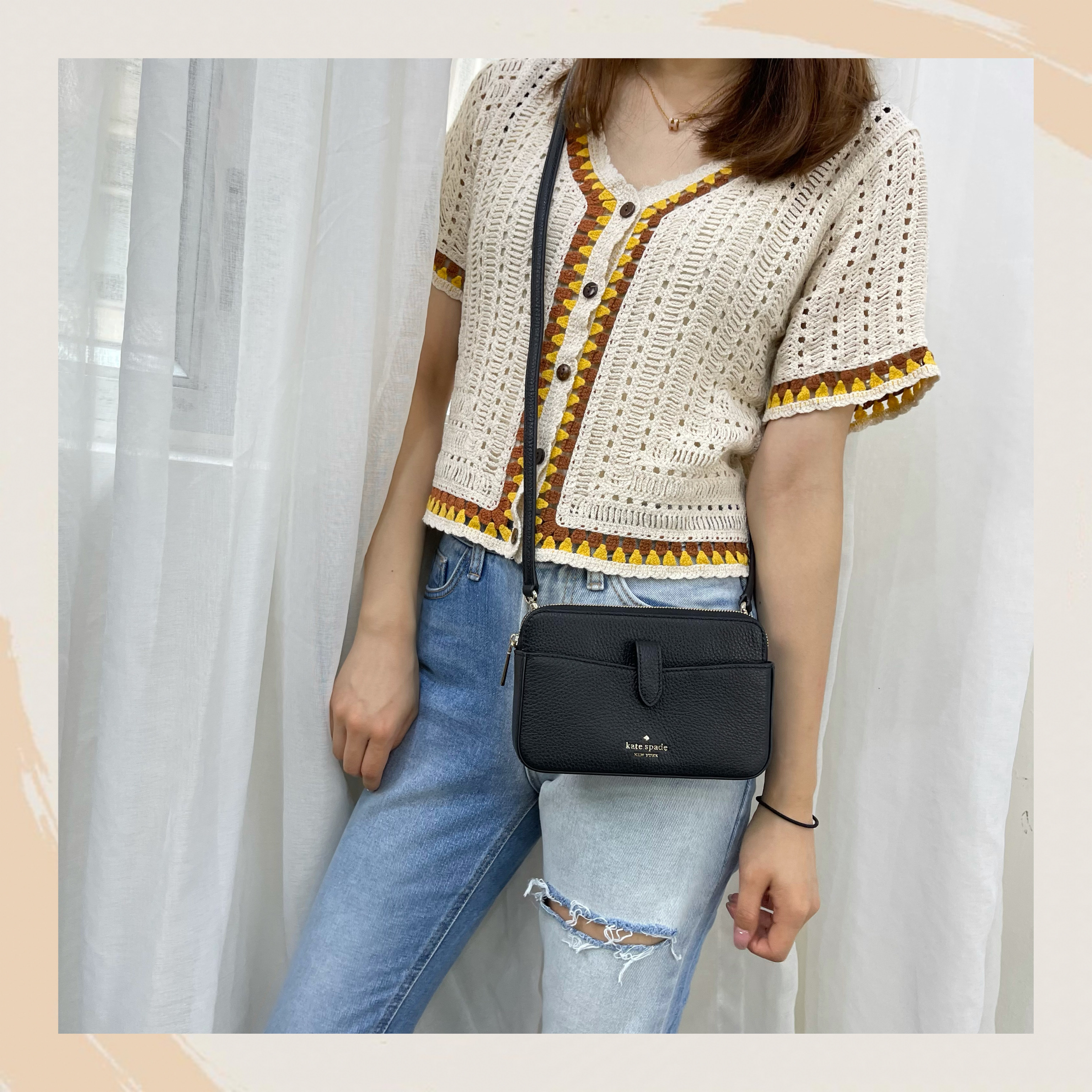 【名牌代購】KATE SPADE LEILA SMALL TAB CROSSBODY #WLR00397/BLACK