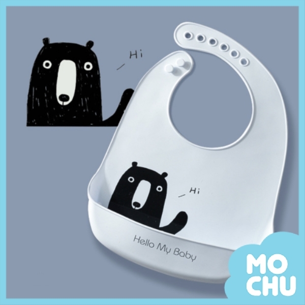 造型矽膠圍兜-黑熊