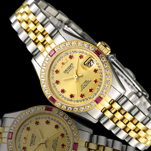 萬年鐘錶 - 東方錶  ORIENT   尊爵蠔式型石英女錶  HE74K07  錶徑 : 26mm