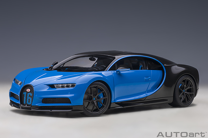 預訂(訂金$300) (預訂價$1872) : 1/18 AUTOART Bugatti Chiron Sport (French Racing Blue/Carbon) (70997)