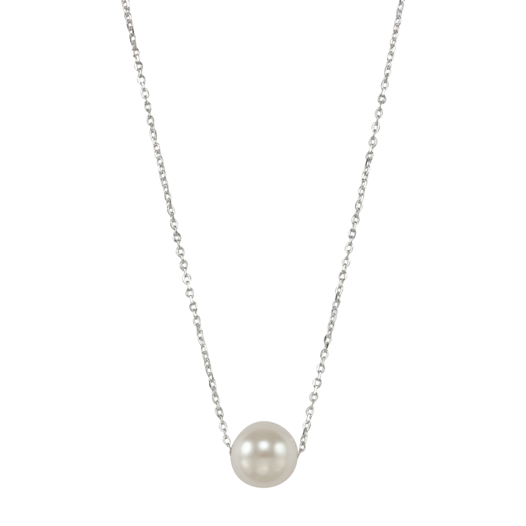 純銀項鍊，女士項鍊 精緻小珍珠；經典簡約風格 迷人的優雅之姿（1857）