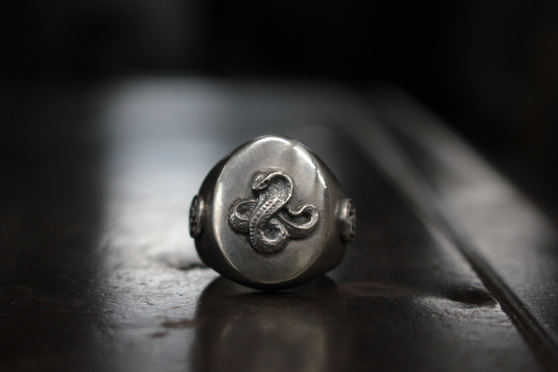 SE-714 橢圓形圖章戒指/蛇戒指