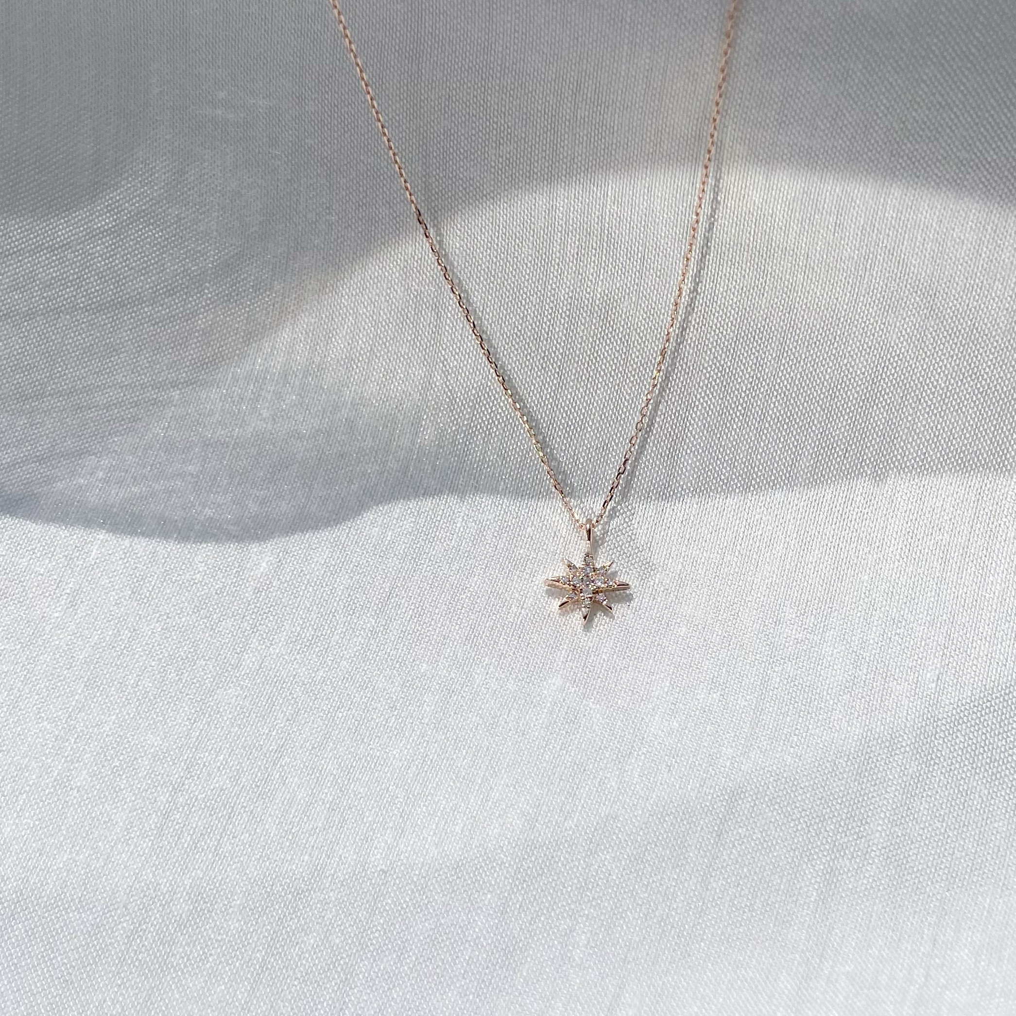 14K星芒真鑽鎖骨鏈