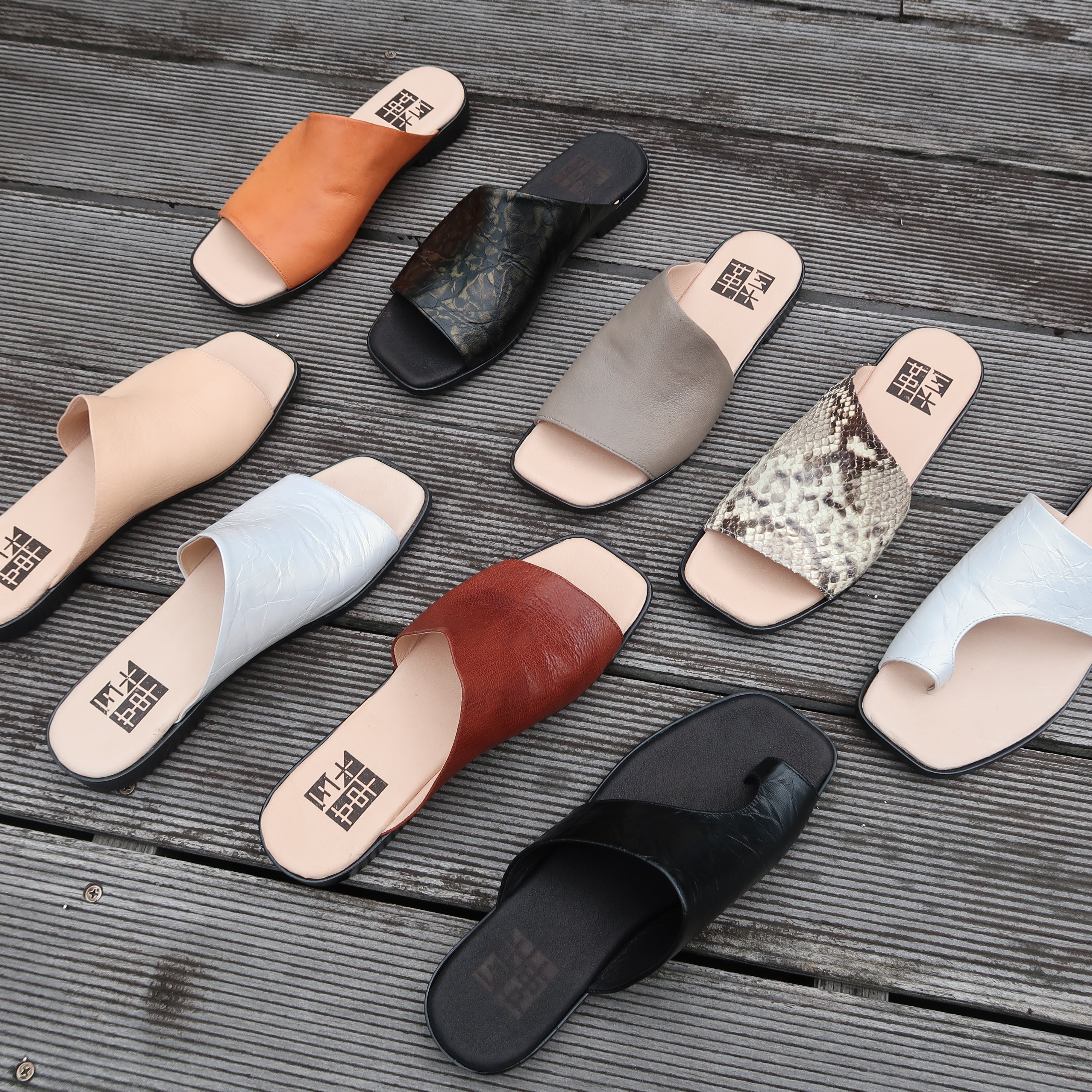 【心太軟拖鞋訂製】內外全真皮柔軟平底涼拖鞋