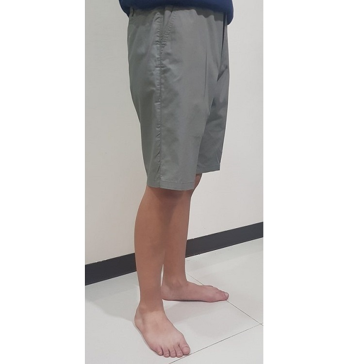 甄褲｜純棉五分休閒褲｜中高腰直筒・100%棉・米色／綠色（30~41 吋）