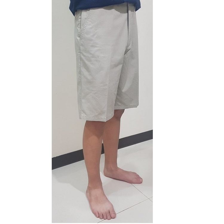 甄褲｜純棉五分休閒褲｜中高腰直筒・100%棉・米色／綠色（30~41 吋）