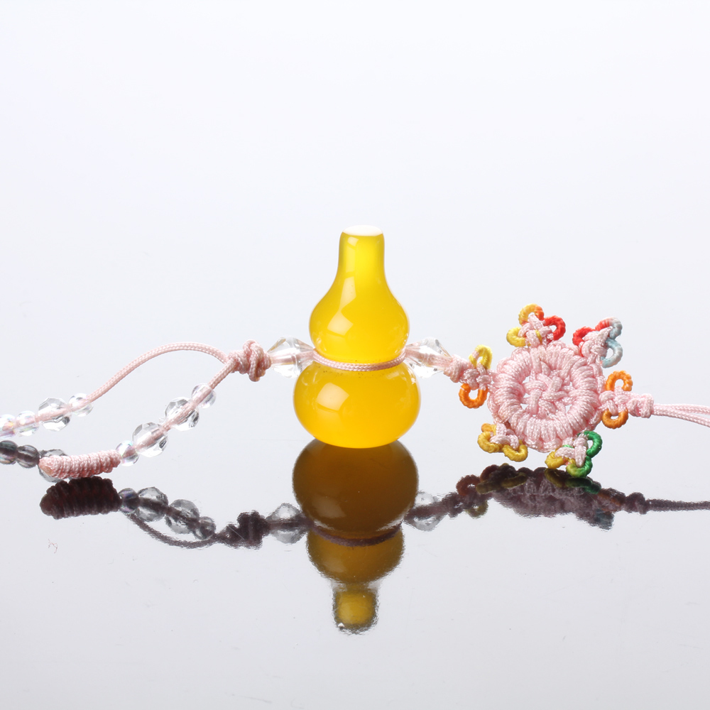 【雅紅珠寶】招財納福天然黃色葫蘆玉髓吊飾-C0003