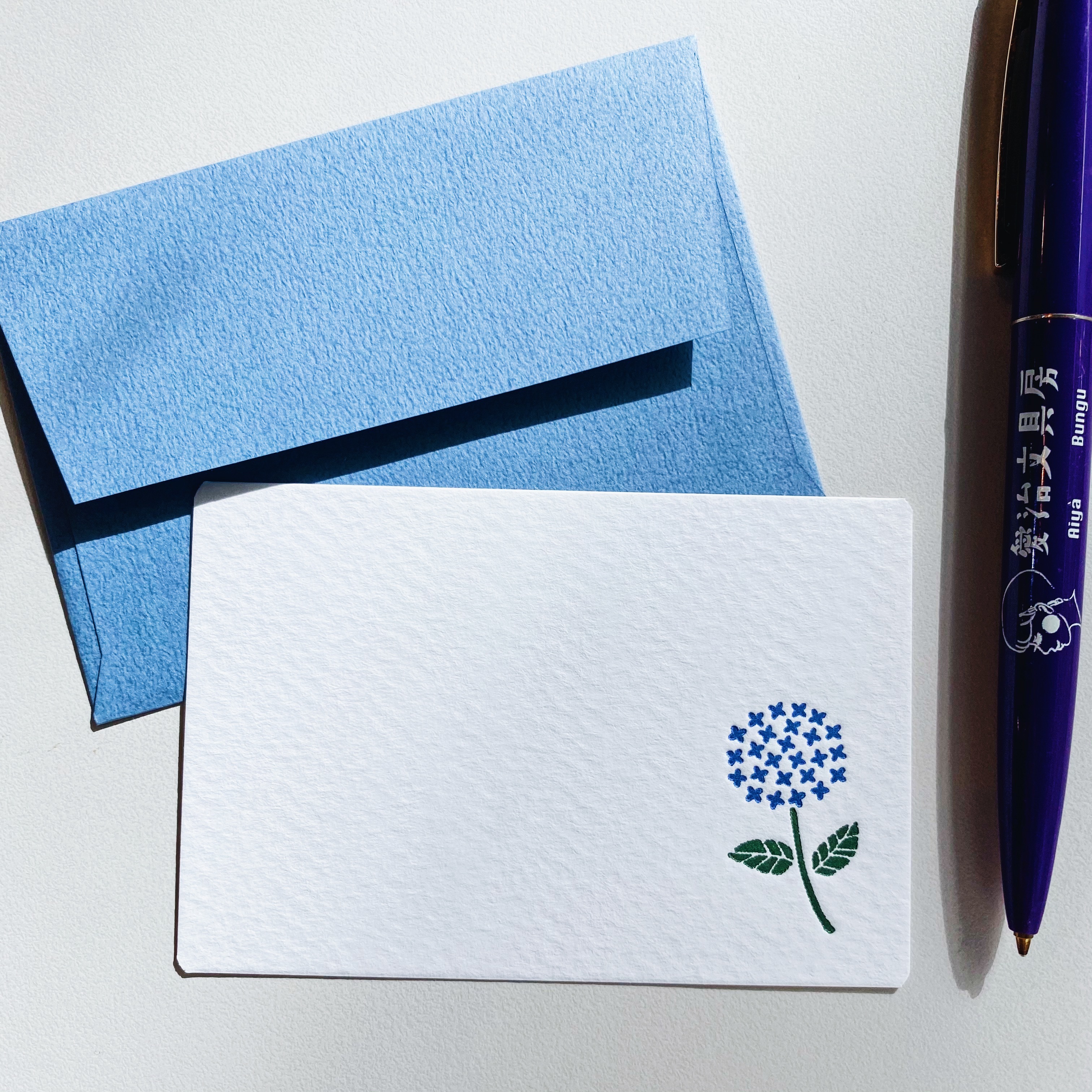 日本活版印刷便箋信封組小卡片6月紫陽花