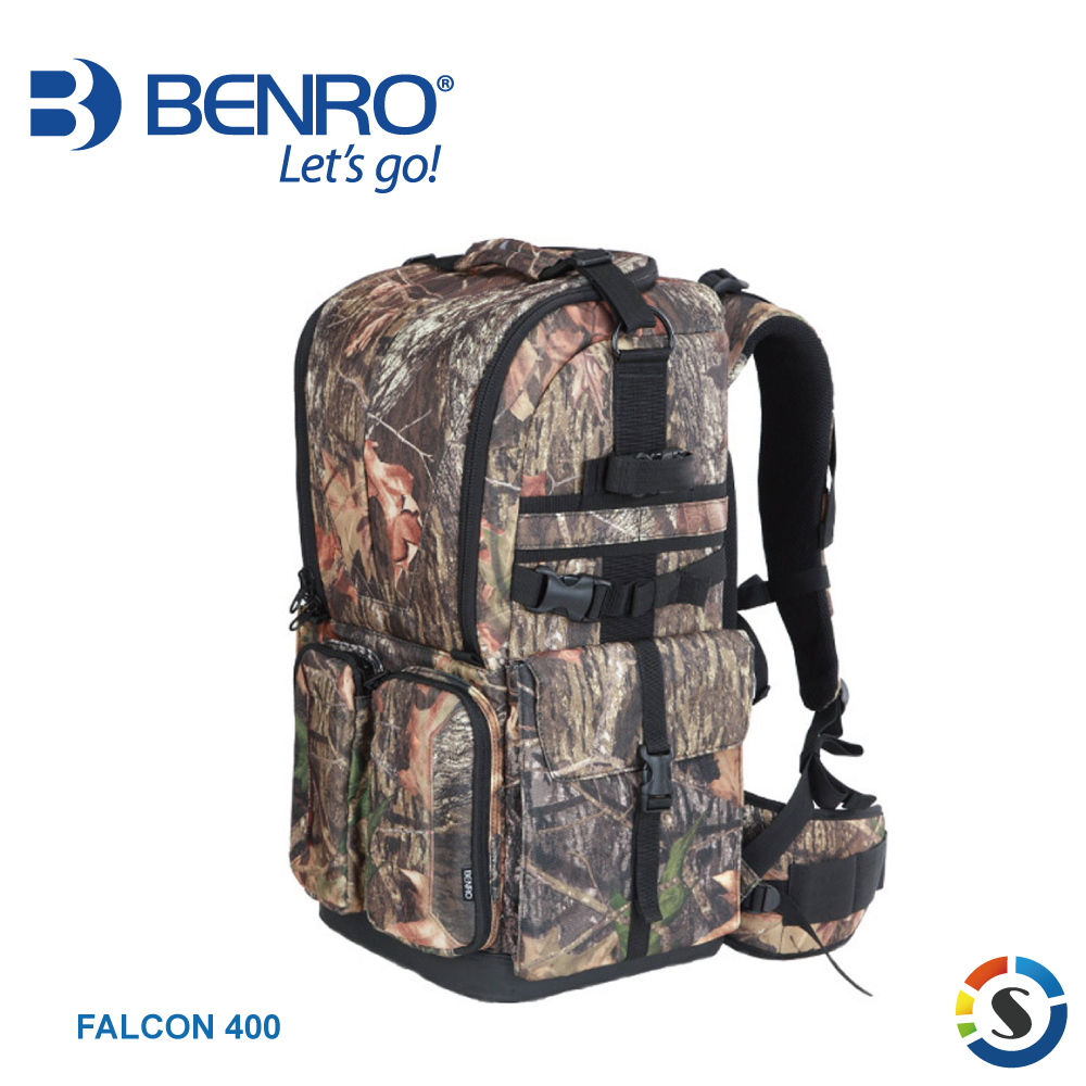 【BENRO百諾】FALCON 400 獵鷹系列雙肩攝影背包(迷彩)(打鳥專用專業大砲長焦鏡頭適用)