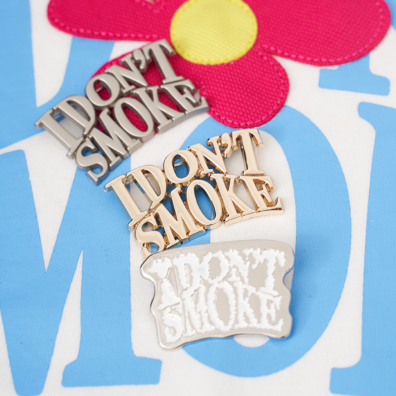 I DON’T SMOKE 時尚 金屬 LOGO 胸針 別針   DONSMOKE Don’t Smoke
