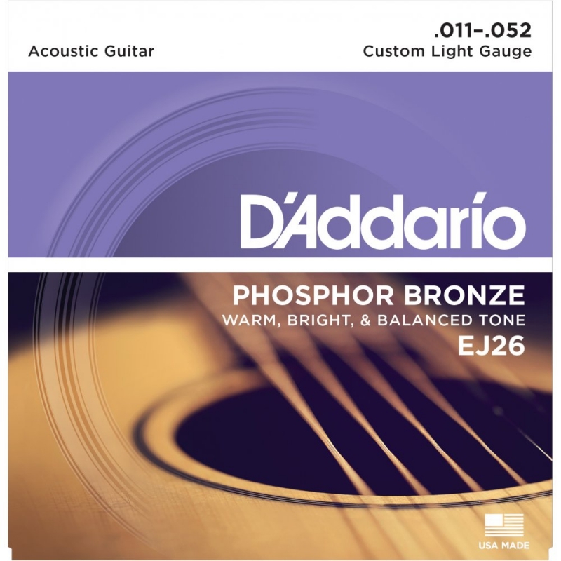 D'addario - EJ26木吉他弦 011-052 磷青銅 暢銷款