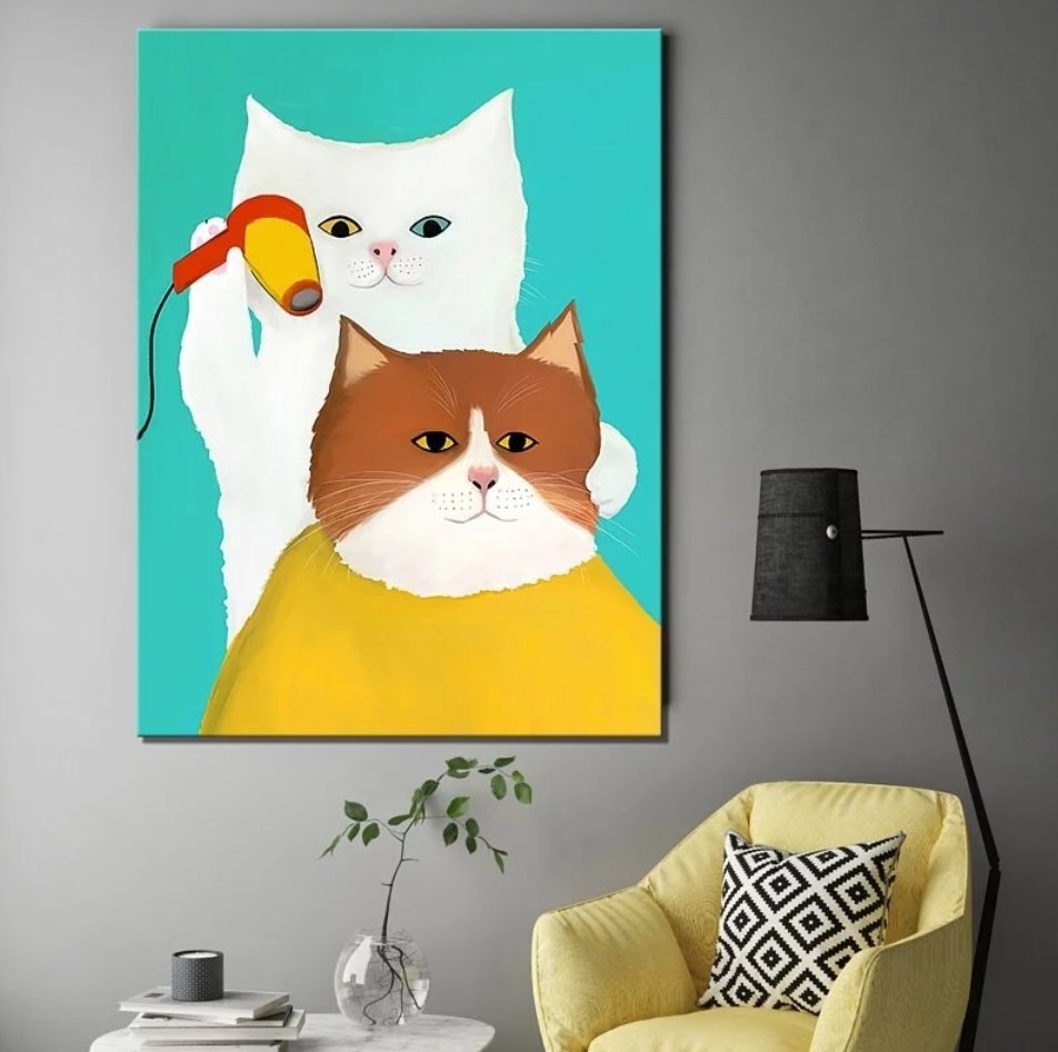北歐風貓咪掛畫