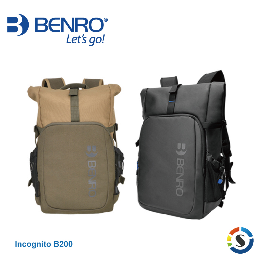 【BENRO百諾】Incognito B200 微行者系列雙肩攝影背包 (黑/卡其)