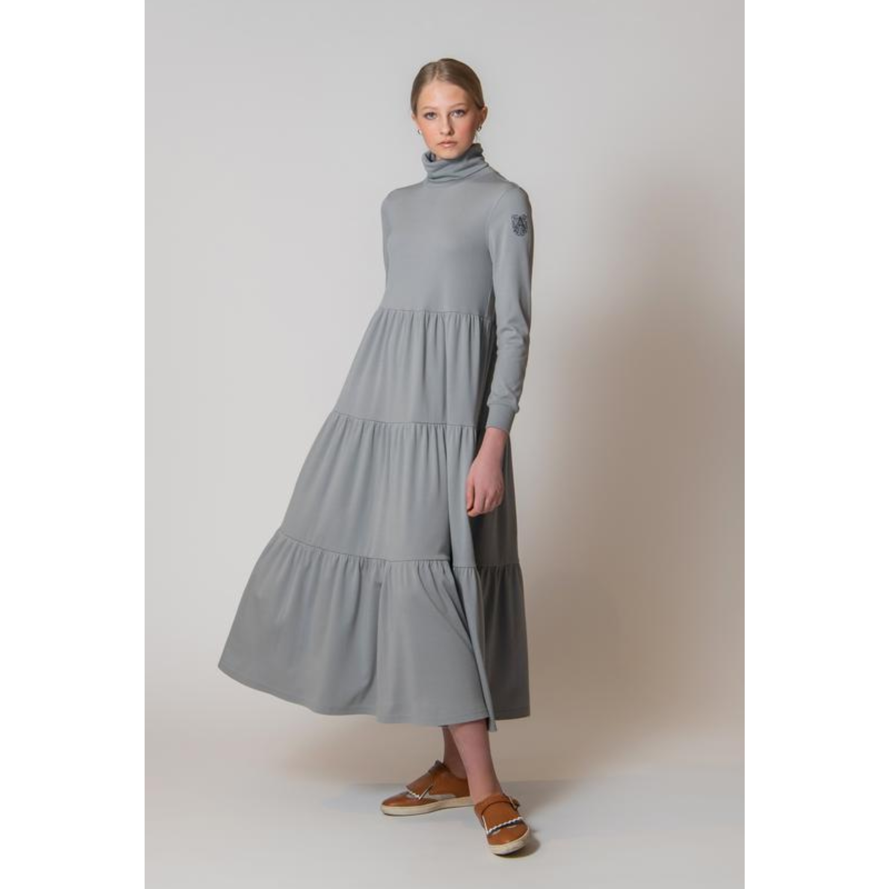 AMANJEDA Dress "GRENOBLE HIGH MAXI" / Extrafine Merino Wool Jersey